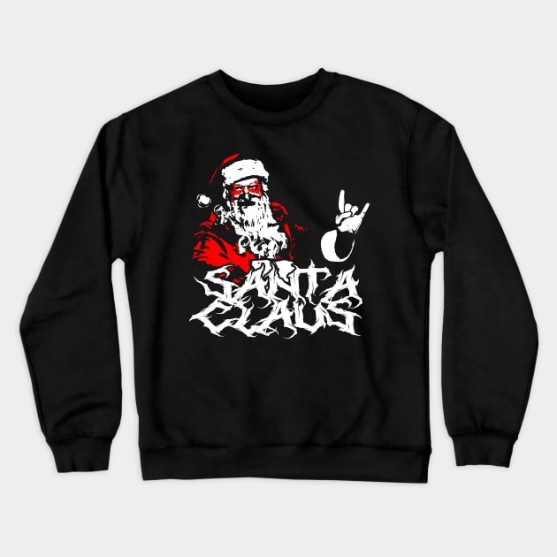 Metal Santa Crewneck Sweatshirt by Awesome AG Designs